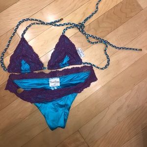 Beach Bunny Lady Lace Teal Bikini set